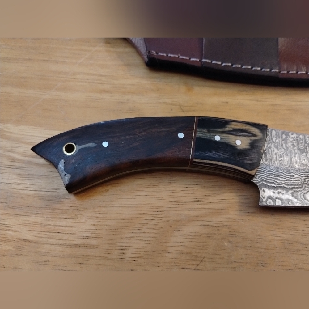 New Damascus steel blade men's hunting knife with sheath - Picture 6 of 9